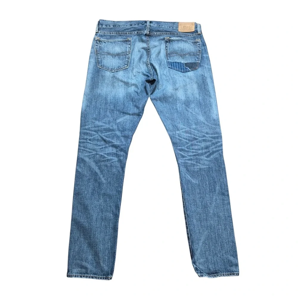Polo Ralph Lauren Men's 36 The Sullivan Slim Distressed‎ Patchwork Jeans